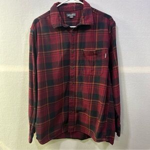 Eddie Bauer Flannel Plaid Button Up Shirt Men Size Large L/S Cotton Work Flannel
